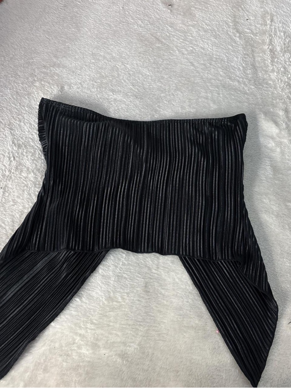 Kids Black Pleated Stretch Waistband Bottoms